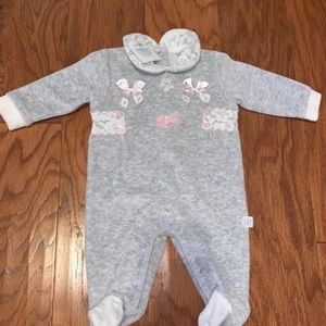 Baby girl fleece footies 0-3m